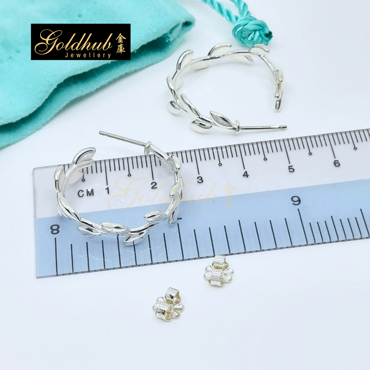 Tiffany Paloma Picasso Olive Leaf Hoop Earrings in Silver