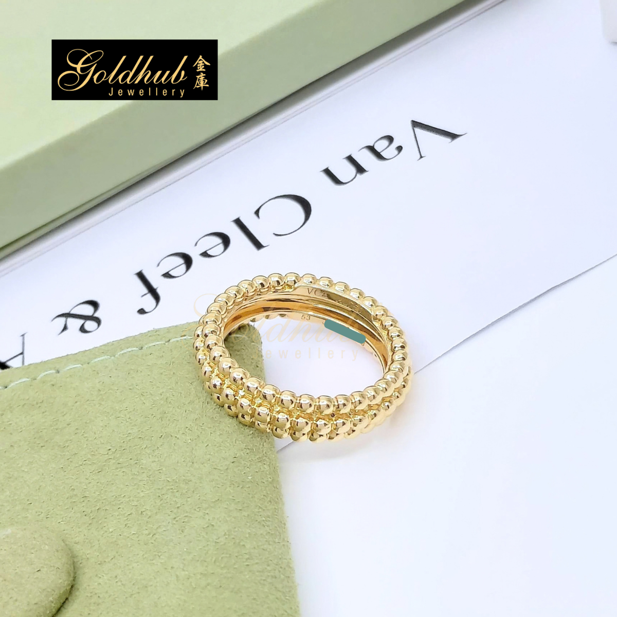 [Reserved] Van Cleef Arpels Perlée Pearls of Gold Ring, 3 Rows in Yellow Gold, Size 53