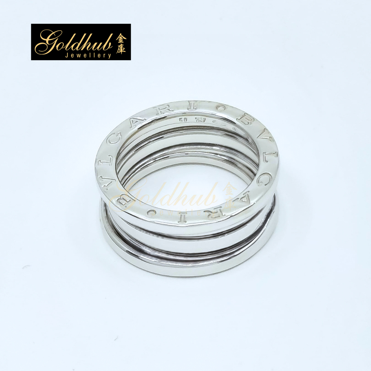 Bulgari B.zero1 3 Band Ring in White Gold, Size 50