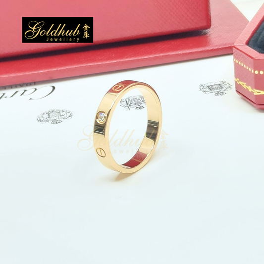 Cartier Love Ring, Small Model, 1 Diamond in Rose Gold, Size 63