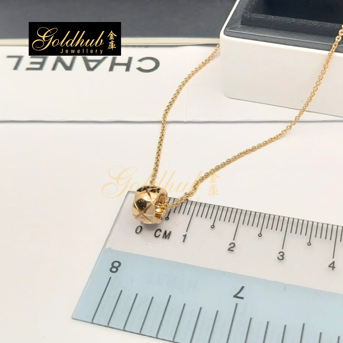 Chanel Coco Crush Necklace, Quilted Motif in Rose Gold