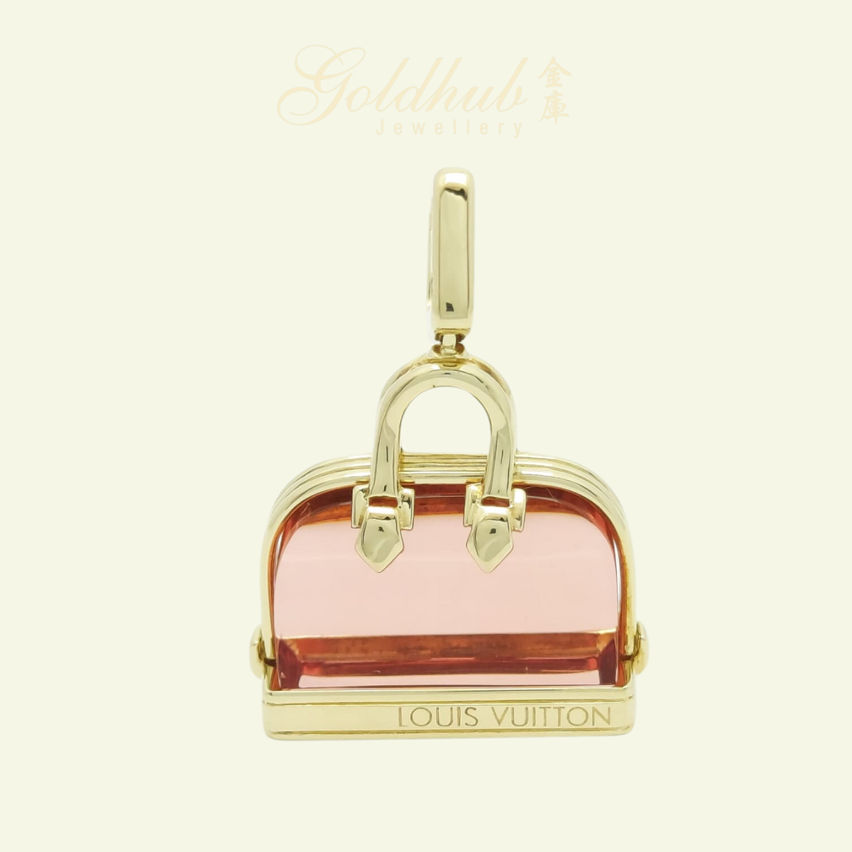 Louis Vuitton (LV) Alma Charm with Pink Tourmaline in Yellow Gold