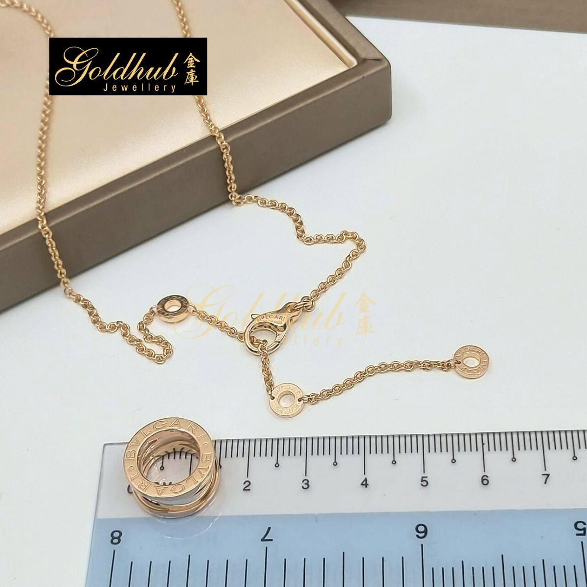 Bvlgari B.zero1 Design Legend White Ceramic Necklace in Rose Gold