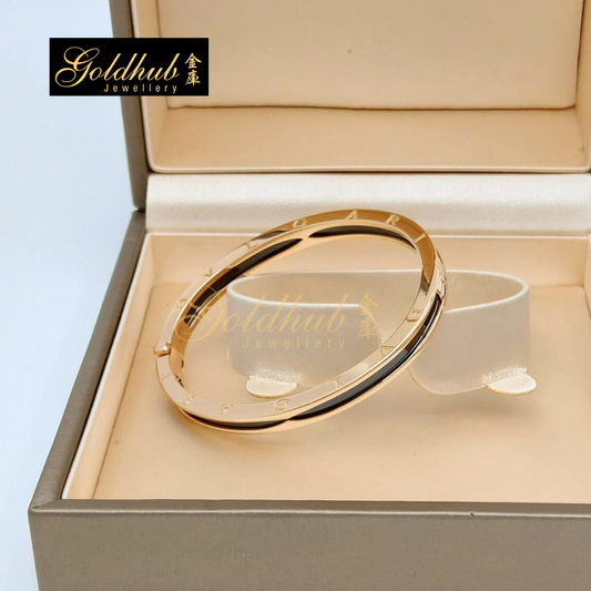 Bvlgari B.zero1 Black Ceramic Bracelet in Rose Gold, Small