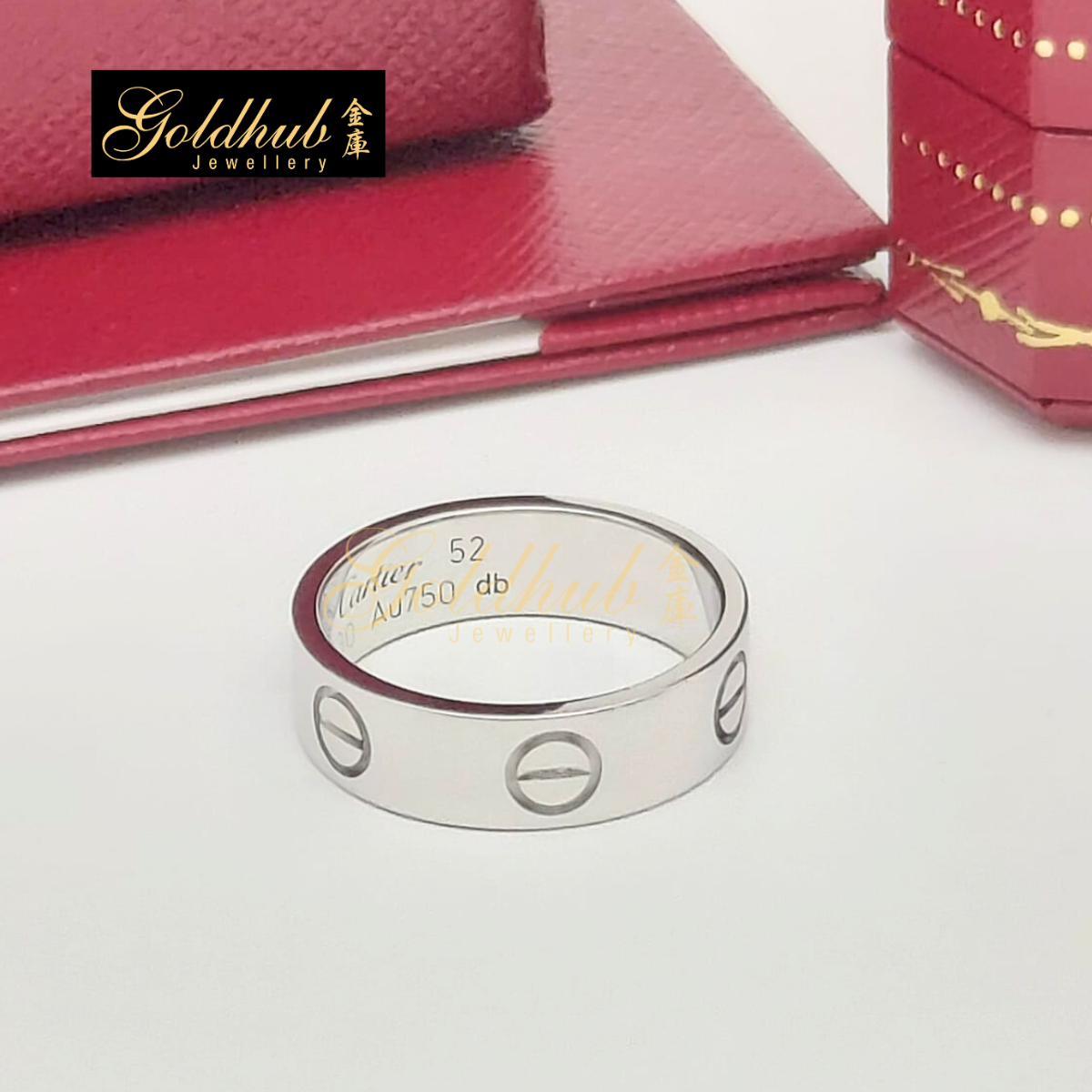 Cartier Love Ring, Classic Model in White Gold, Size 52