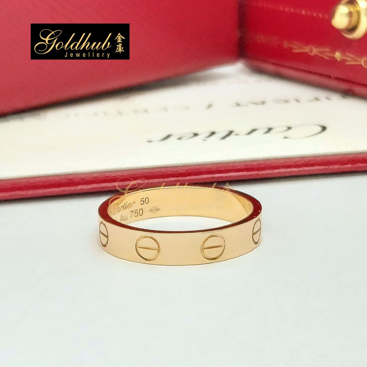 Cartier Love Wedding Band in Rose Gold, Size 50