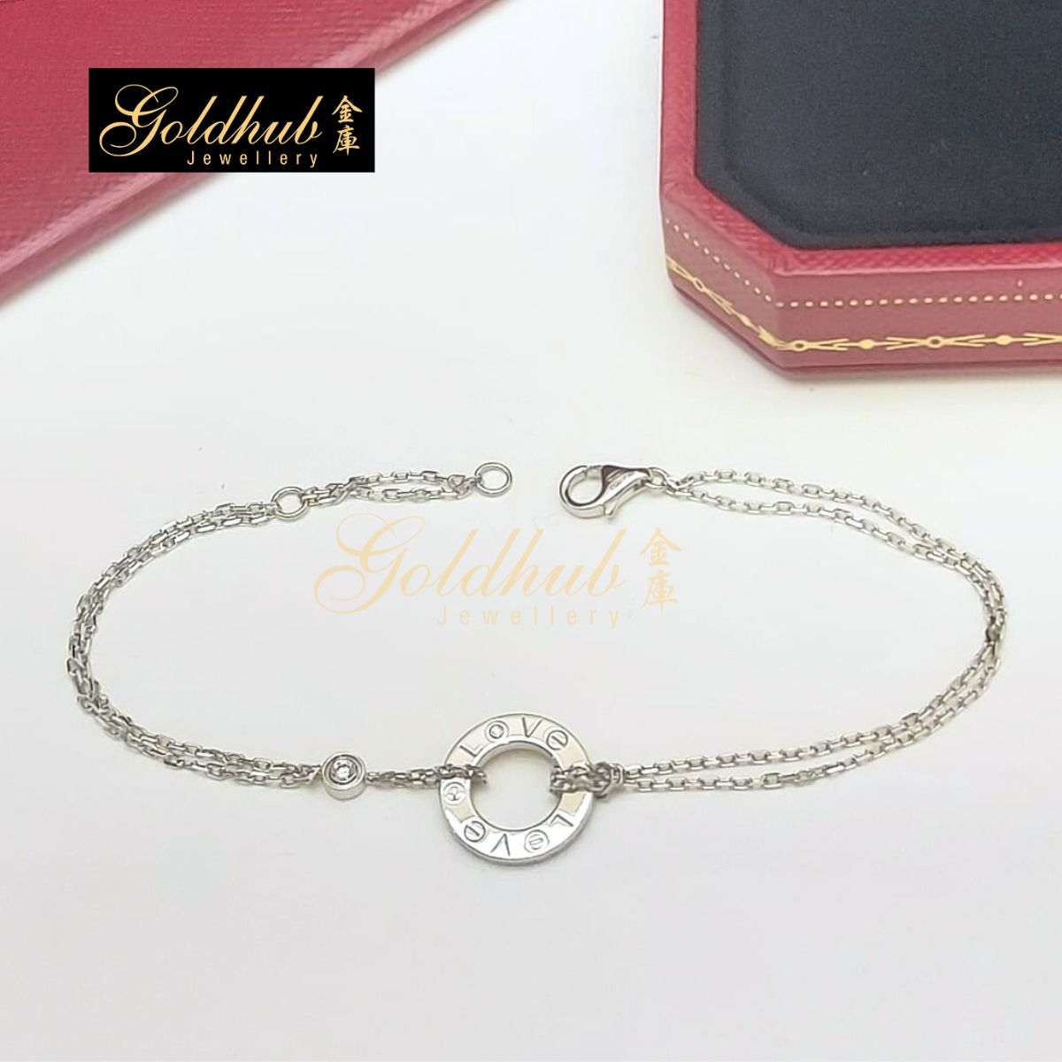 Cartier Love Bracelet, 2 diamonds in White Gold