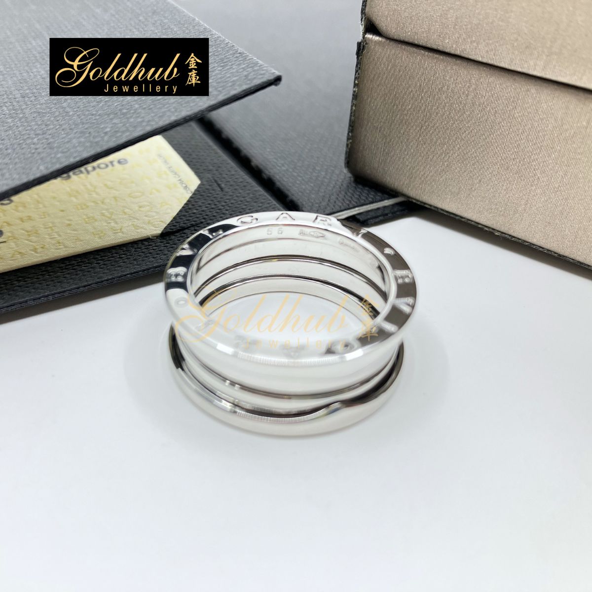 Bulgari B.zero1 3 Bands in White Gold Size 56