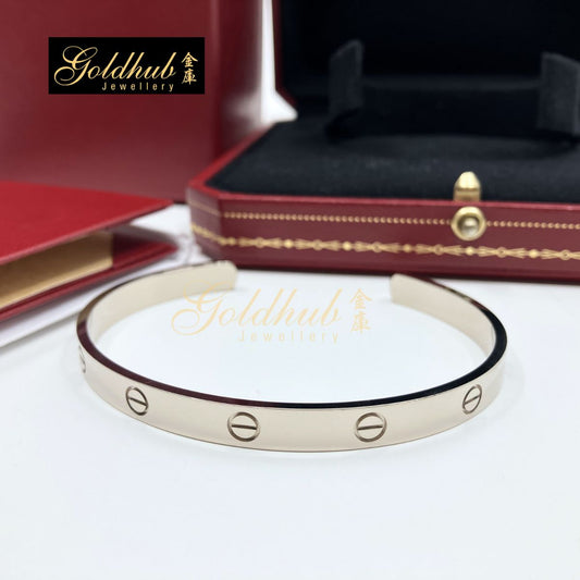 Cartier Love Cuff Bracelet, Open Model in White Gold, Size 20