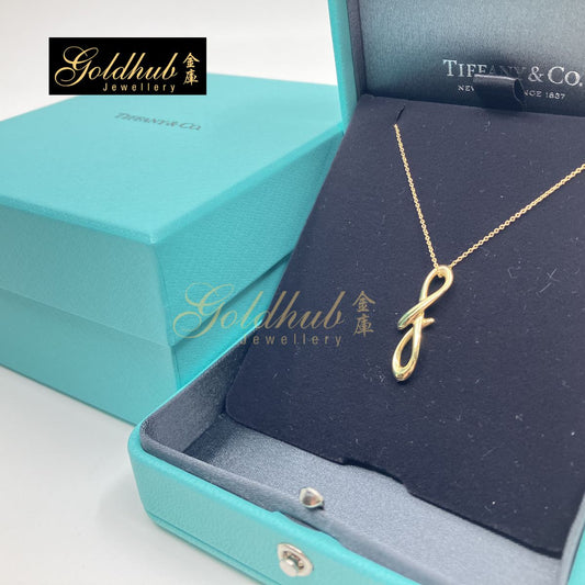 Tiffany & Co Elsa Peretti Mini Alphabet Pendant, Letter F in Yellow Gold