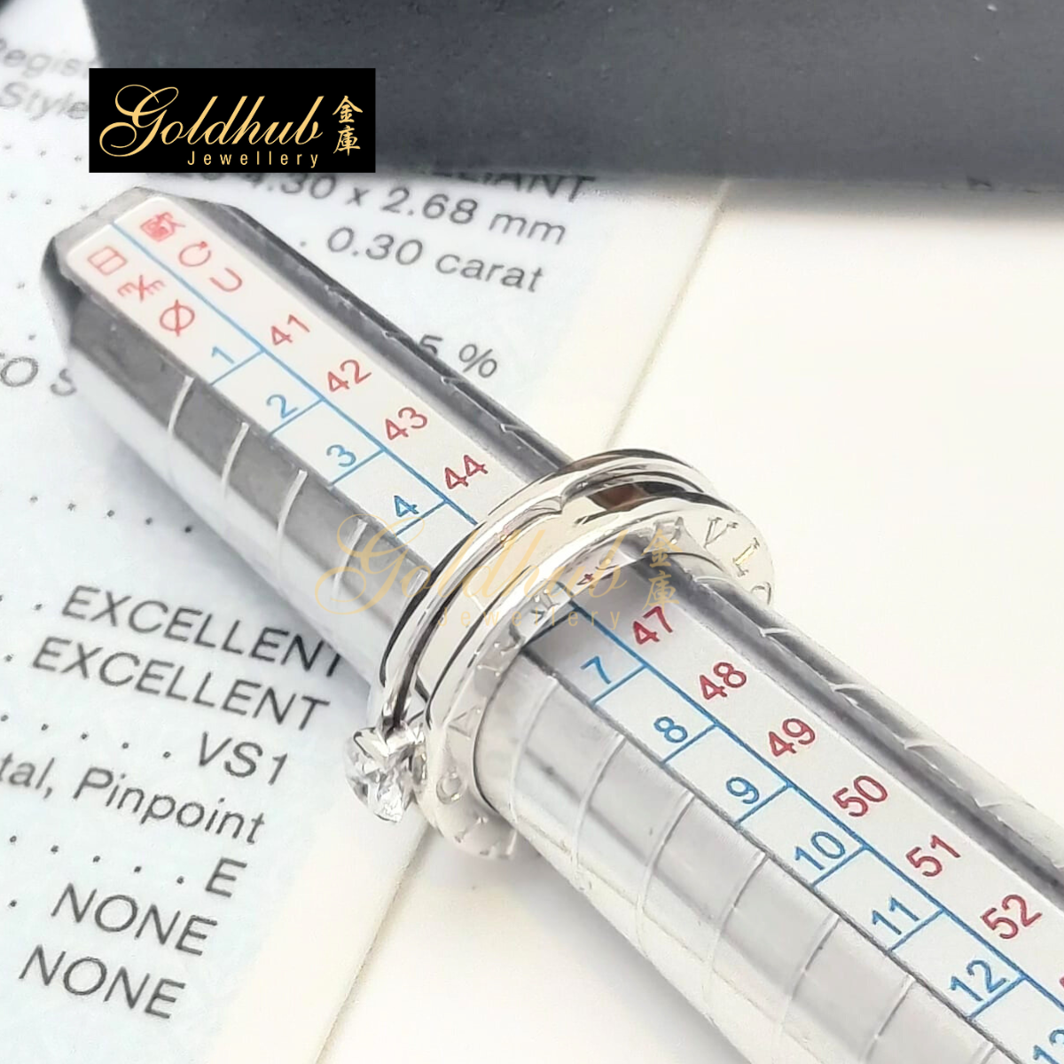 Bvlgari B.zero1 1 Band 0.30ct Diamond Ring in White Gold, Size 47