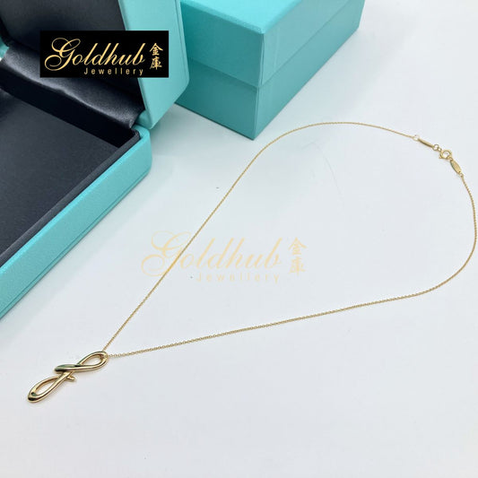 Tiffany & Co Elsa Peretti Mini Alphabet Pendant, Letter F in Yellow Gold
