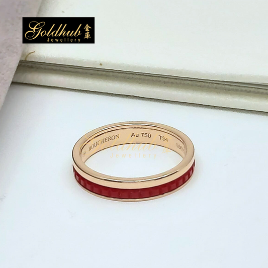 Boucheron Quatre Red Edition Ring in Rose Gold, Size 54