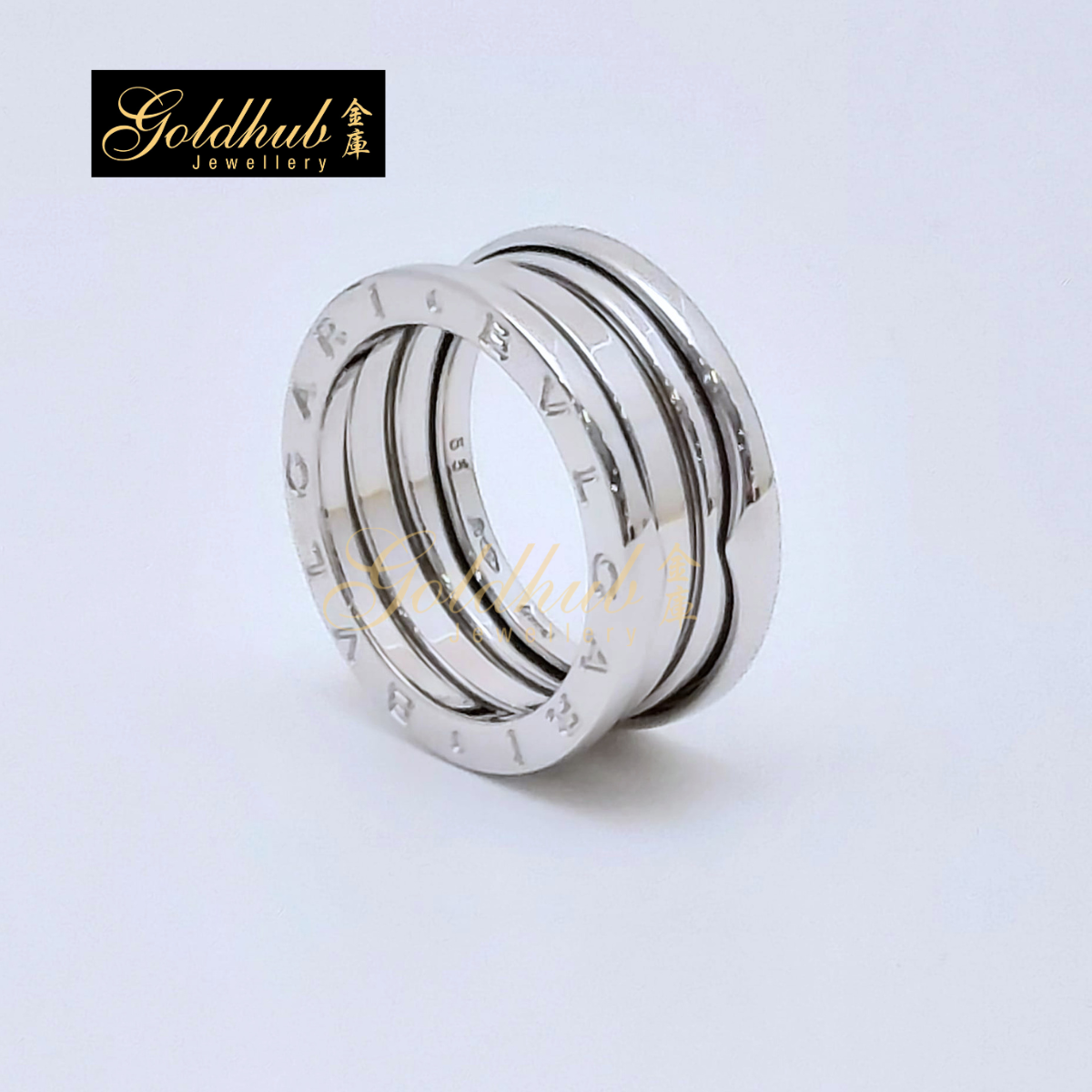 Bulgari B.zero1 3 Band Ring in White Gold, Size 55