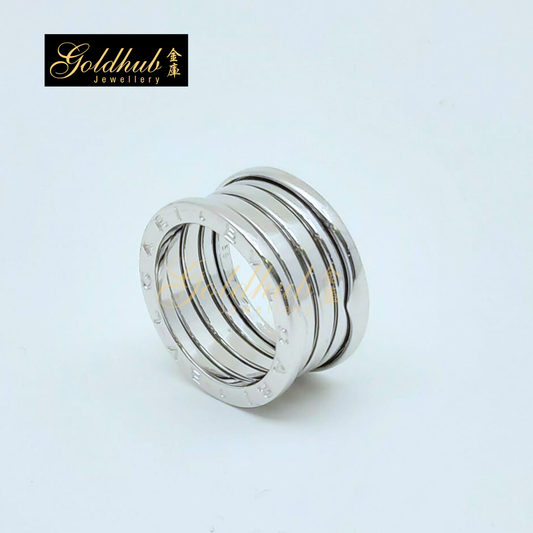 Bvlgari 4 Band Ring in White Gold, Size 56