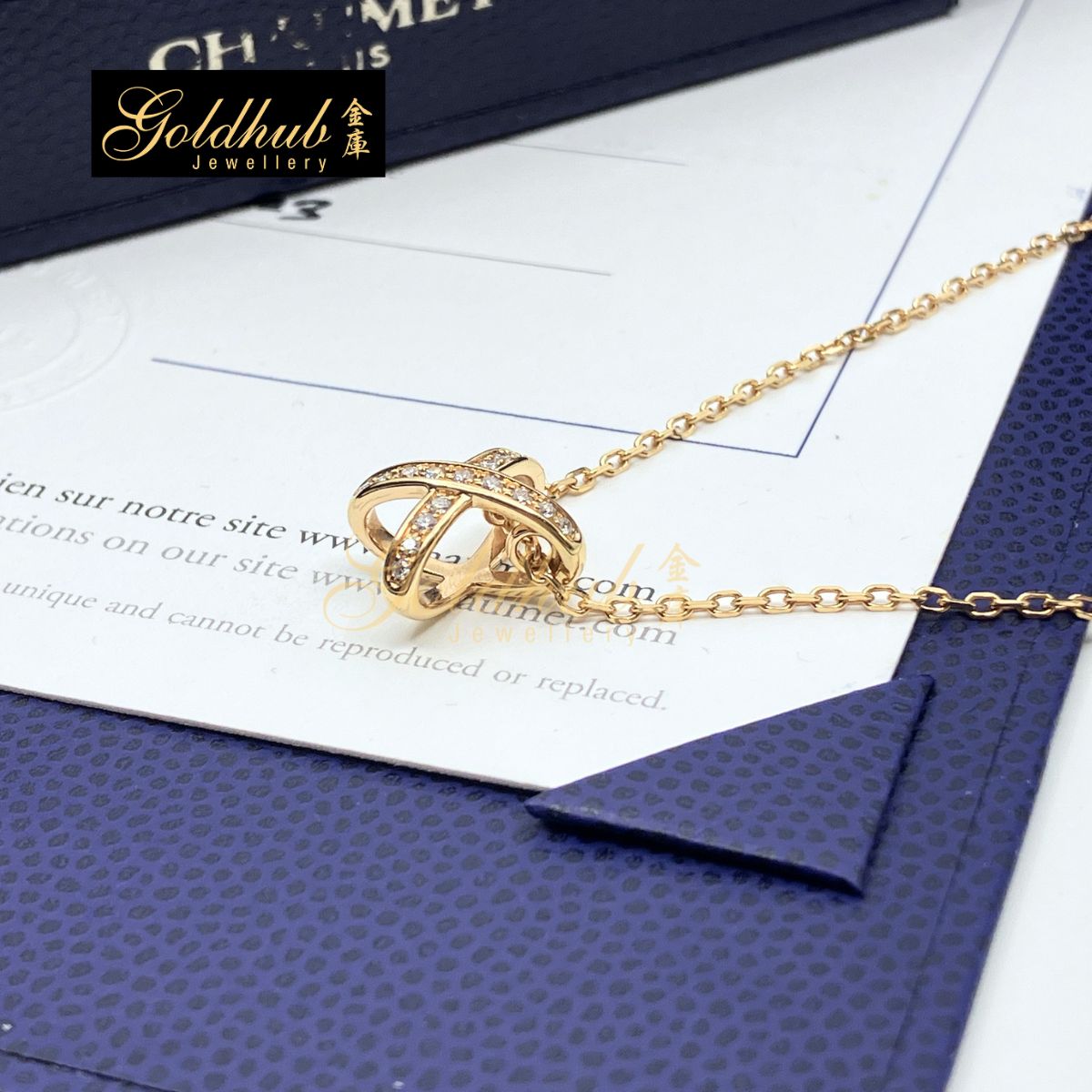 Chaumet Jeux de Liens Pendant, Diamonds in Rose Gold