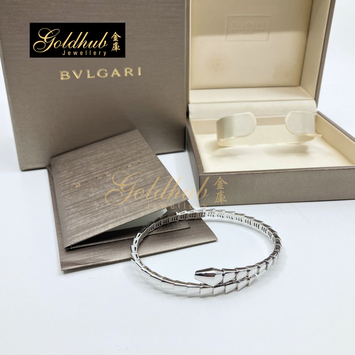 Buglari Serpenti Viper Bracelet in white Gold, Size L