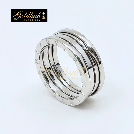 Bvlgari B.zero1 2 Band Ring in White Gold, Size 65