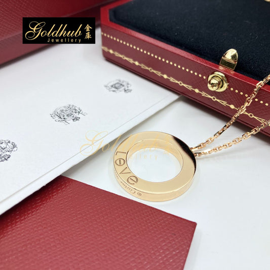 Cartier Love Pendant, Pave Diamonds in Rose Gold