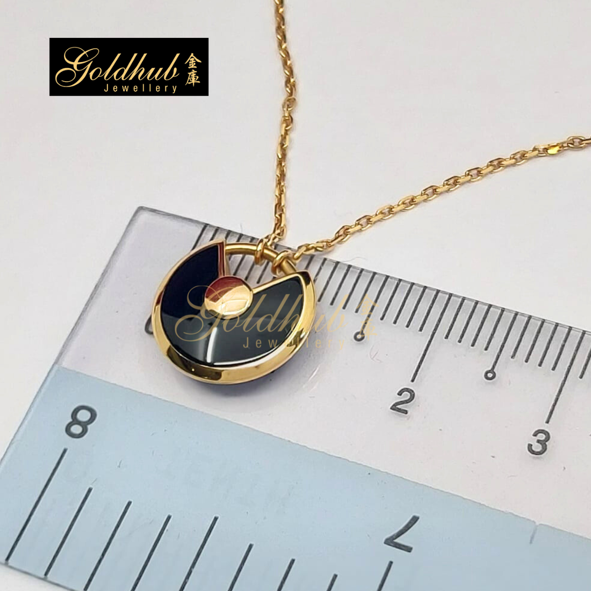 Amulette de Cartier Necklace, Onyx, XS model, 1 Diamond in Rose Gold