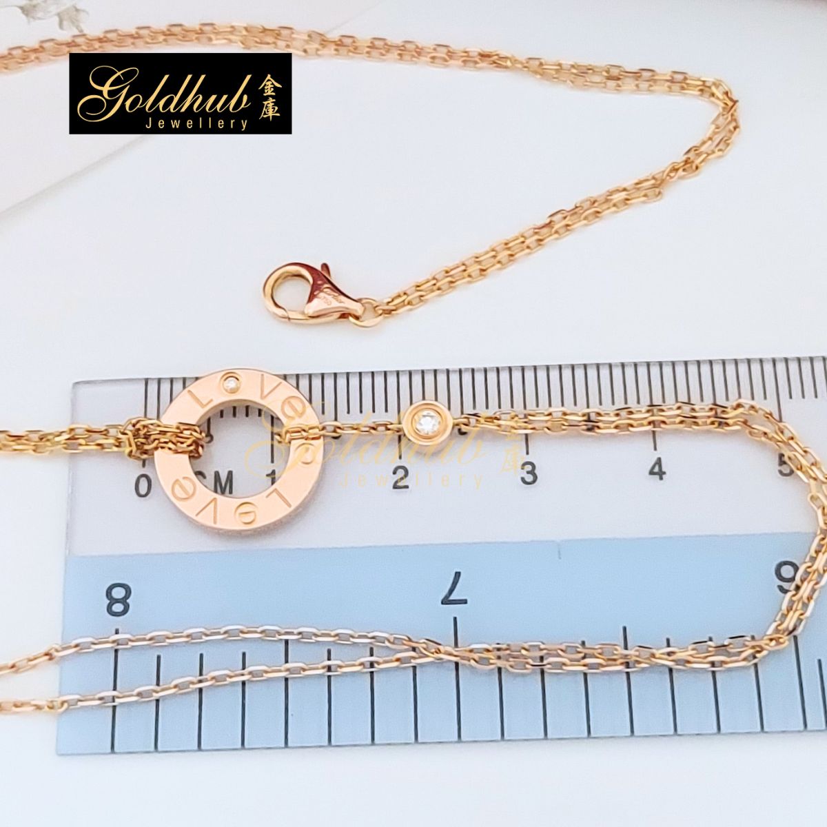 Cartier Love Pendant, 2 Diamonds, in Rose Gold