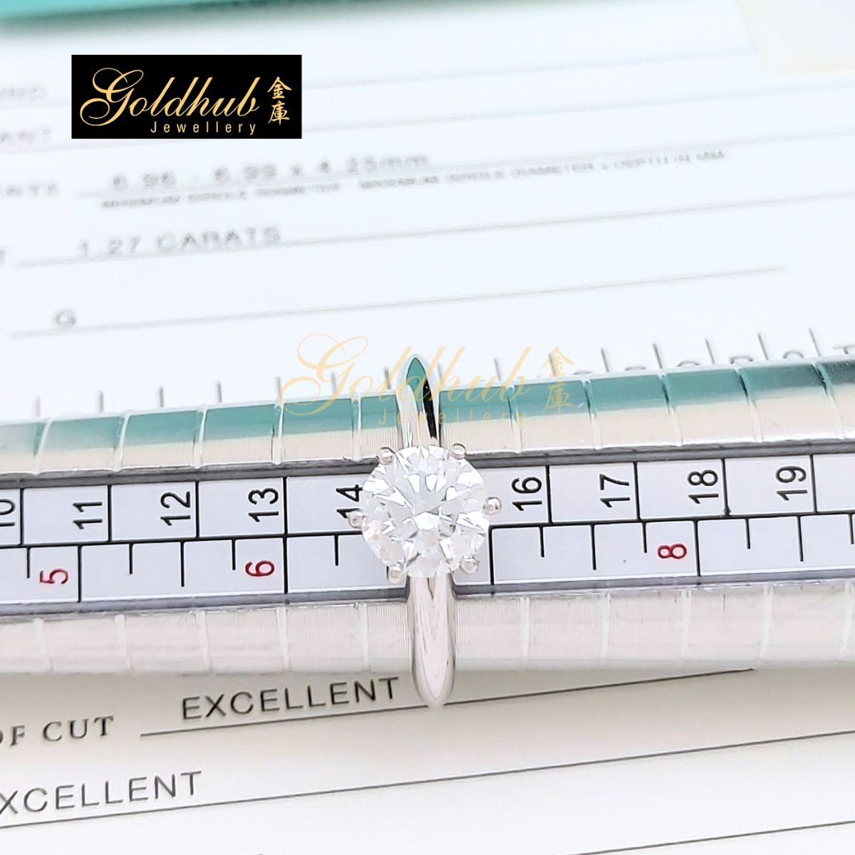The Tiffany Setting Ring, Solitaire Diamond 1.27ct in Platinum, Size 7