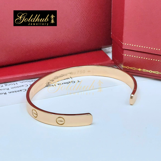 Cartier Love Cuff Bracelet, Open Model in Rose Gold, Size 18