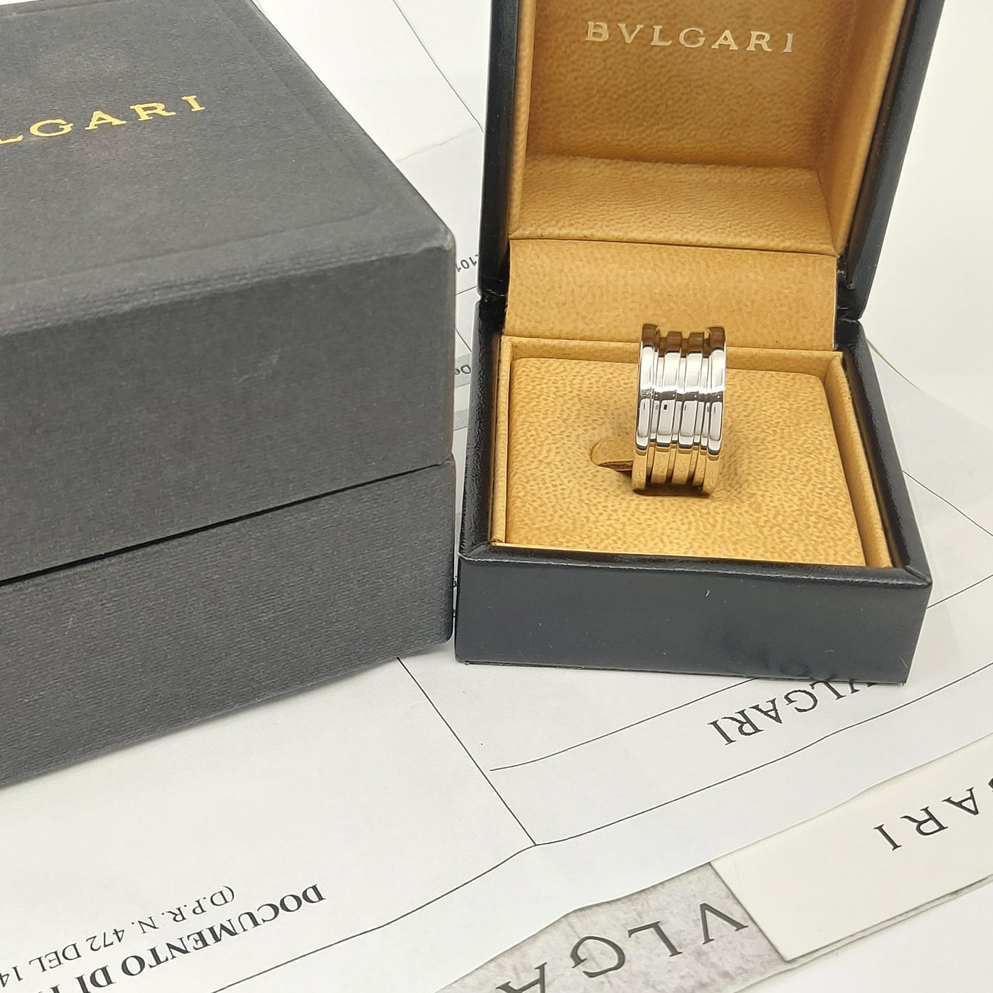 Bulgari B.zero1 4 Band Ring in White Gold, Size 57