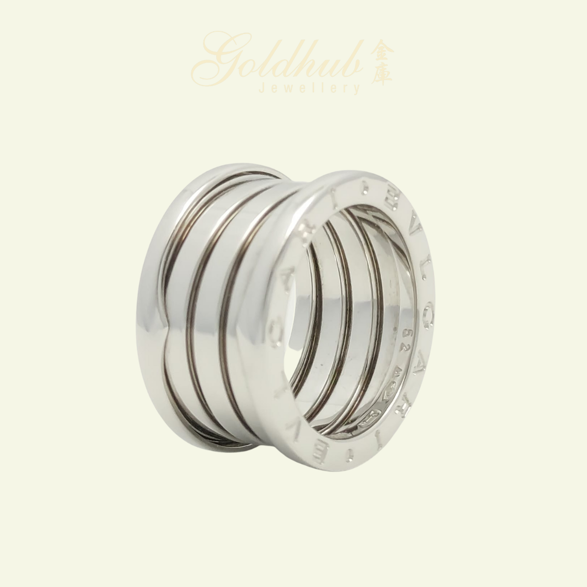 18K Pre-loved Bvlgari B.zero1 4 Band Ring in White Gold